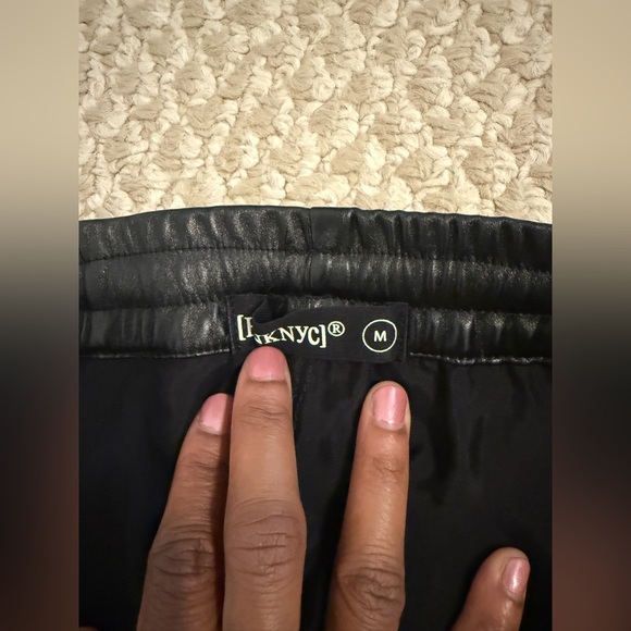 BLANKNYC Denim Draped Faux Leather Shorts/skort SIZE: MEDIUM - Picture 9 of 12